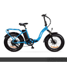 Fat Tire City Bicicleta eléctrica 500W Bafang Motor trasero Bicicletas eléctricas azules plegables